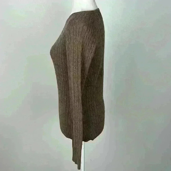 Merona Brown Cable Knit Pullover Sweater Size M - Picture 3 of 8